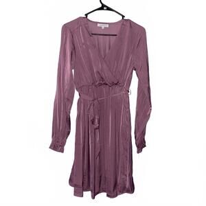 Motherhood Maternity Mauve Wrap Long Sleeve Dress Womens S NWT Soft Elegant Fit